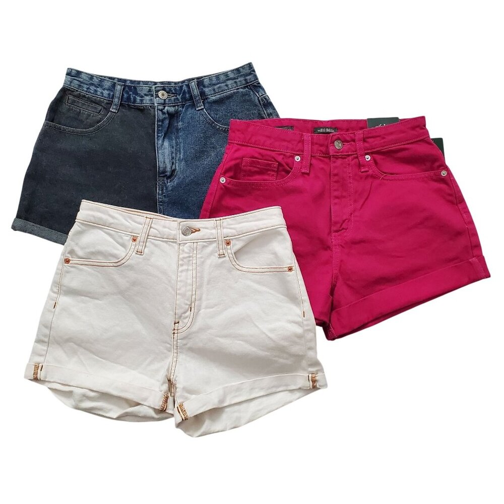 Women's Shorts Bundle 3 Piece Size 0/XS Wild Fable & Shein Casual Denim & Cotton